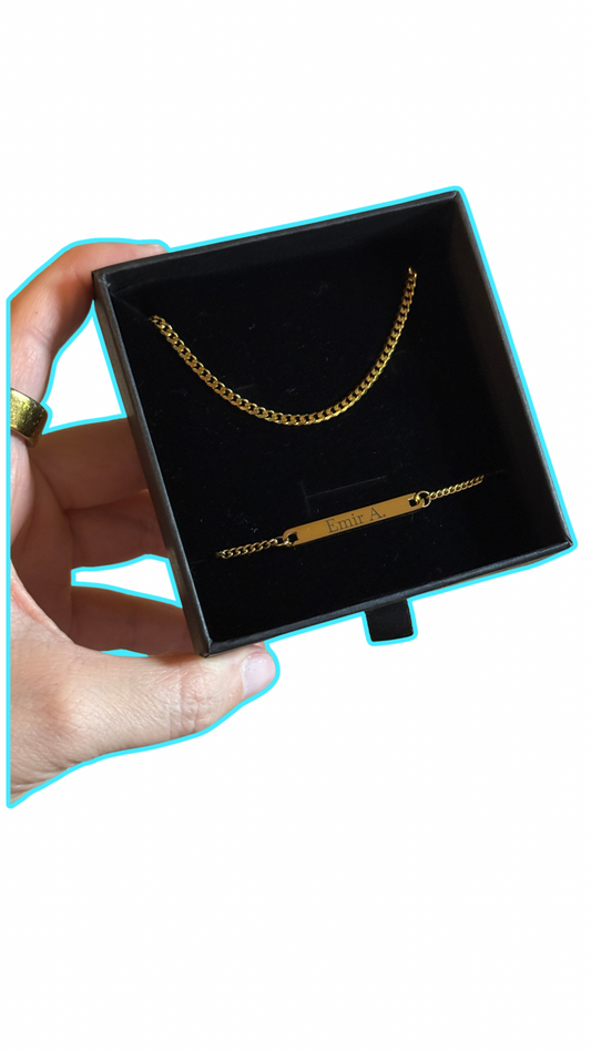 Cuban Necklace + Personalized Bracelet